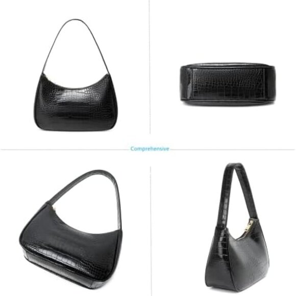 Shoulder Bags for Women, Cute Hobo Tote Handbag Mini Clutch Purse with Zipper Cl - Picture 6 of 7